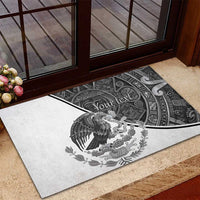 Personalized Mexico Aztec Calendar Rubber Doormat Flag and Coat of Arms