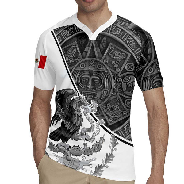 Personalized Mexico Aztec Calendar Rugby Jersey Flag and Coat of Arms ...