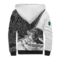 Personalized Mexico Aztec Calendar Sherpa Hoodie Flag and Coat of Arms