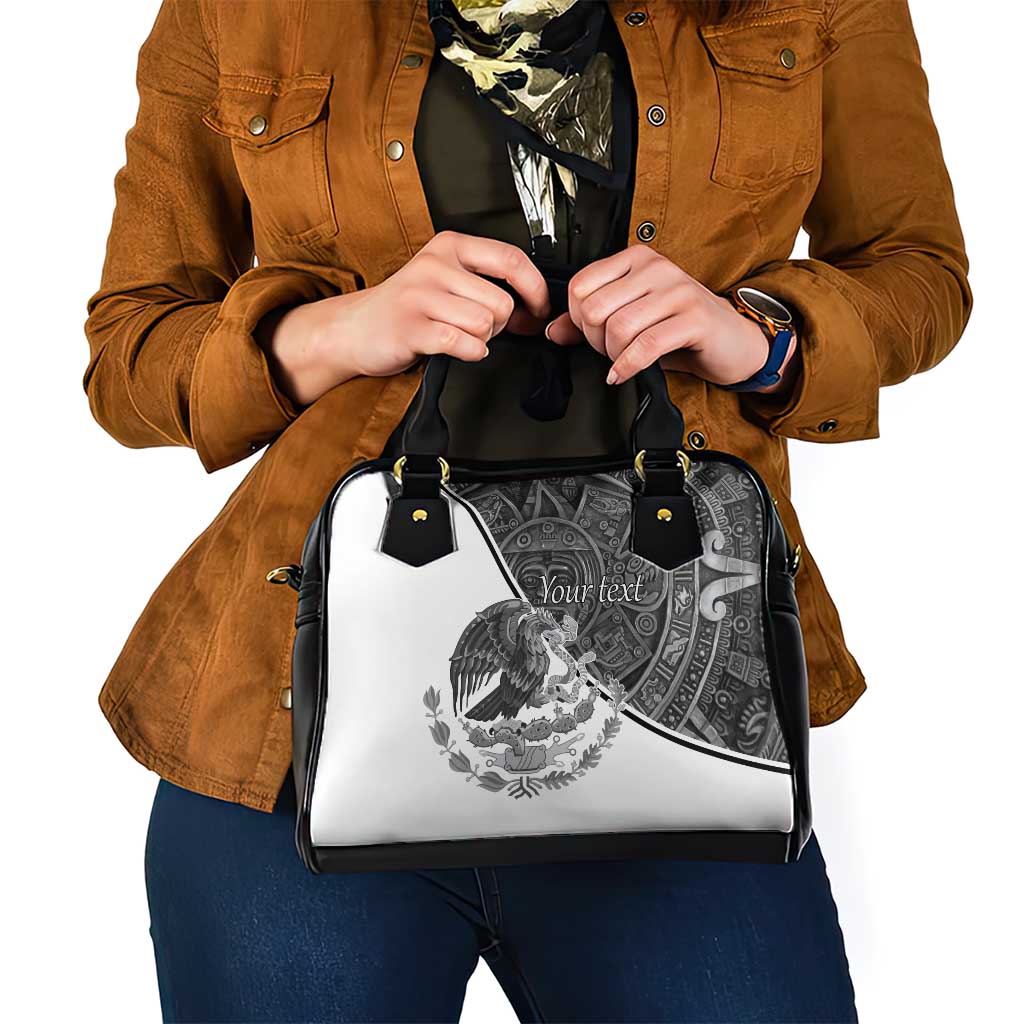 Personalized Mexico Aztec Calendar Shoulder Handbag Flag and Coat of Arms