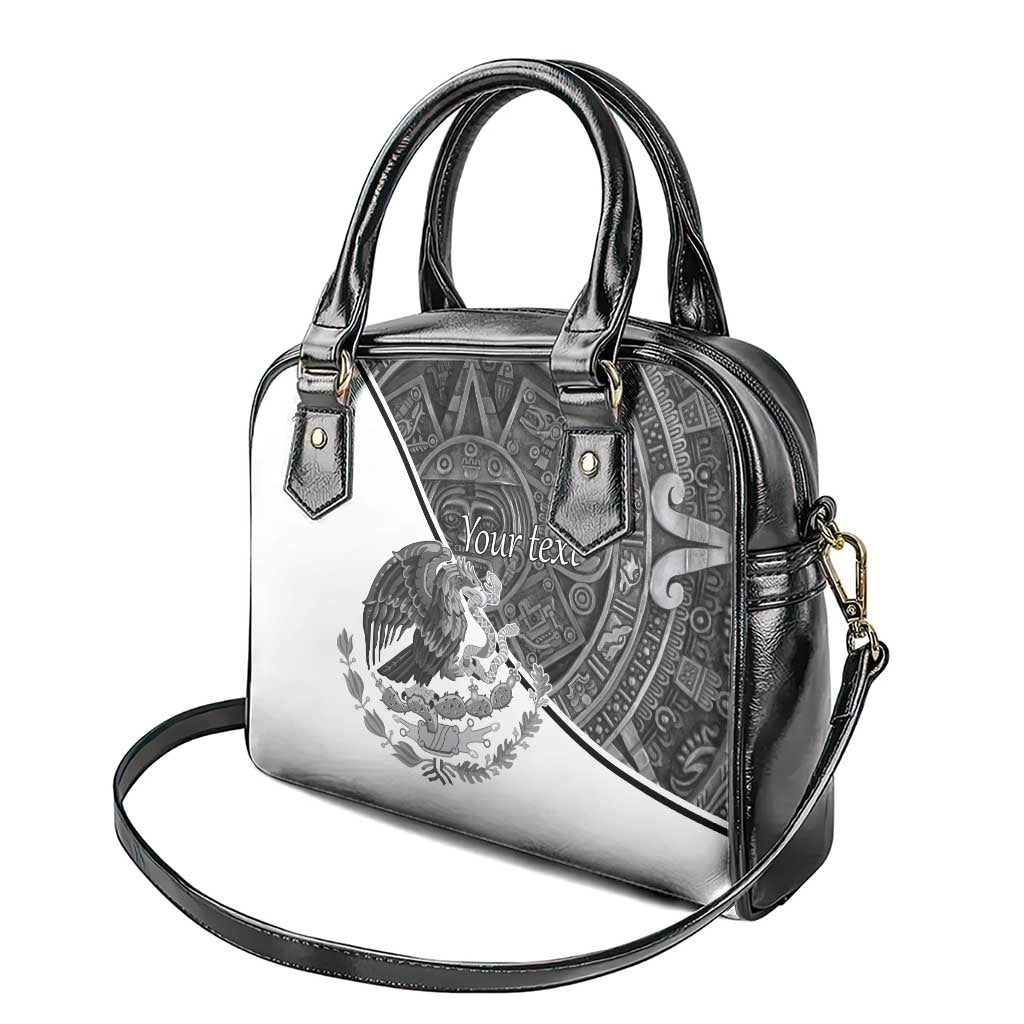 Personalized Mexico Aztec Calendar Shoulder Handbag Flag and Coat of Arms
