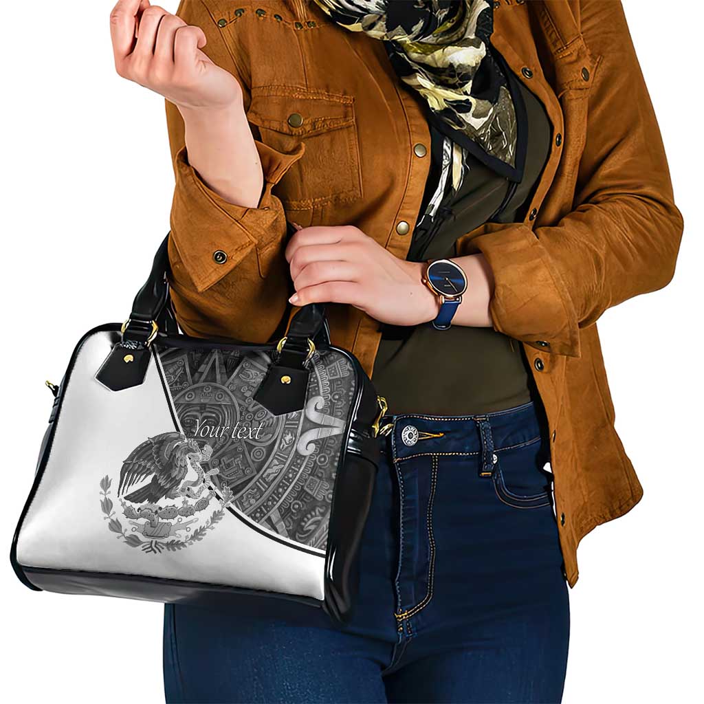 Personalized Mexico Aztec Calendar Shoulder Handbag Flag and Coat of Arms