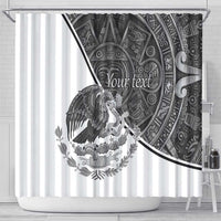 Personalized Mexico Aztec Calendar Shower Curtain Flag and Coat of Arms