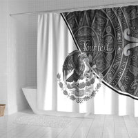 Personalized Mexico Aztec Calendar Shower Curtain Flag and Coat of Arms