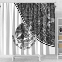 Personalized Mexico Aztec Calendar Shower Curtain Flag and Coat of Arms