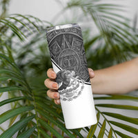 Personalized Mexico Aztec Calendar Skinny Tumbler Flag and Coat of Arms