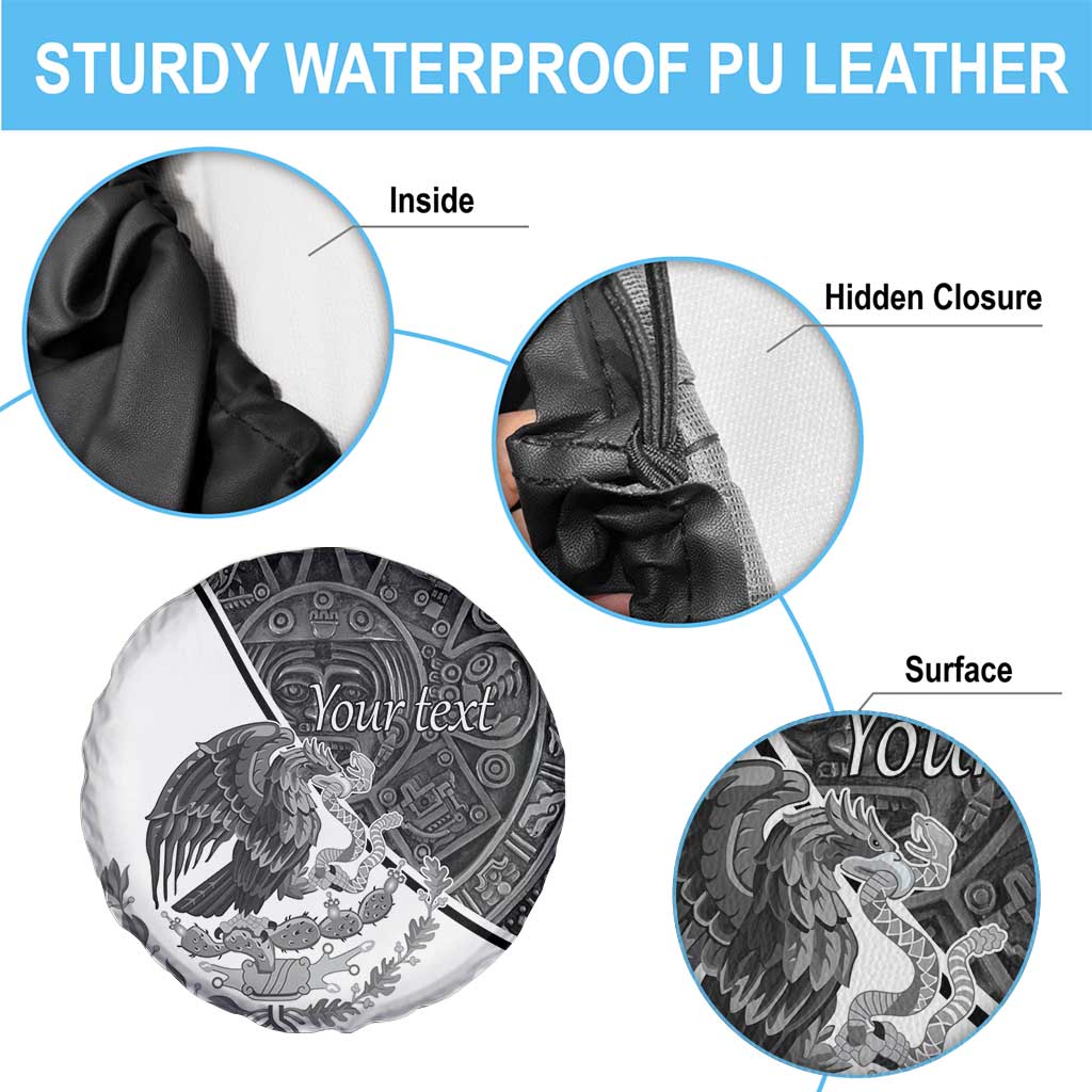 Personalized Mexico Aztec Calendar Spare Tire Cover Flag and Coat of Arms