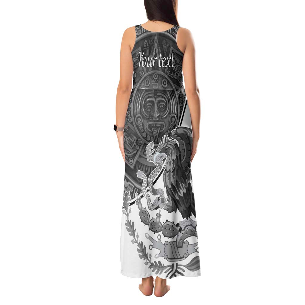 Personalized Mexico Aztec Calendar Tank Maxi Dress Flag and Coat of Arms