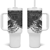 Personalized Mexico Aztec Calendar Tumbler With Handle Flag and Coat of Arms