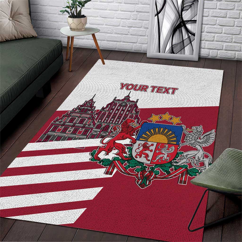 Personalized Riga Town Hall Square Latvia Area Rug Coat of Arms