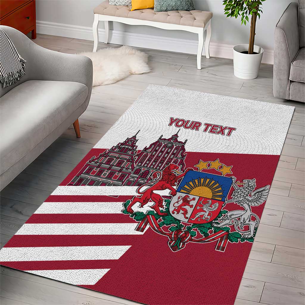 Personalized Riga Town Hall Square Latvia Area Rug Coat of Arms