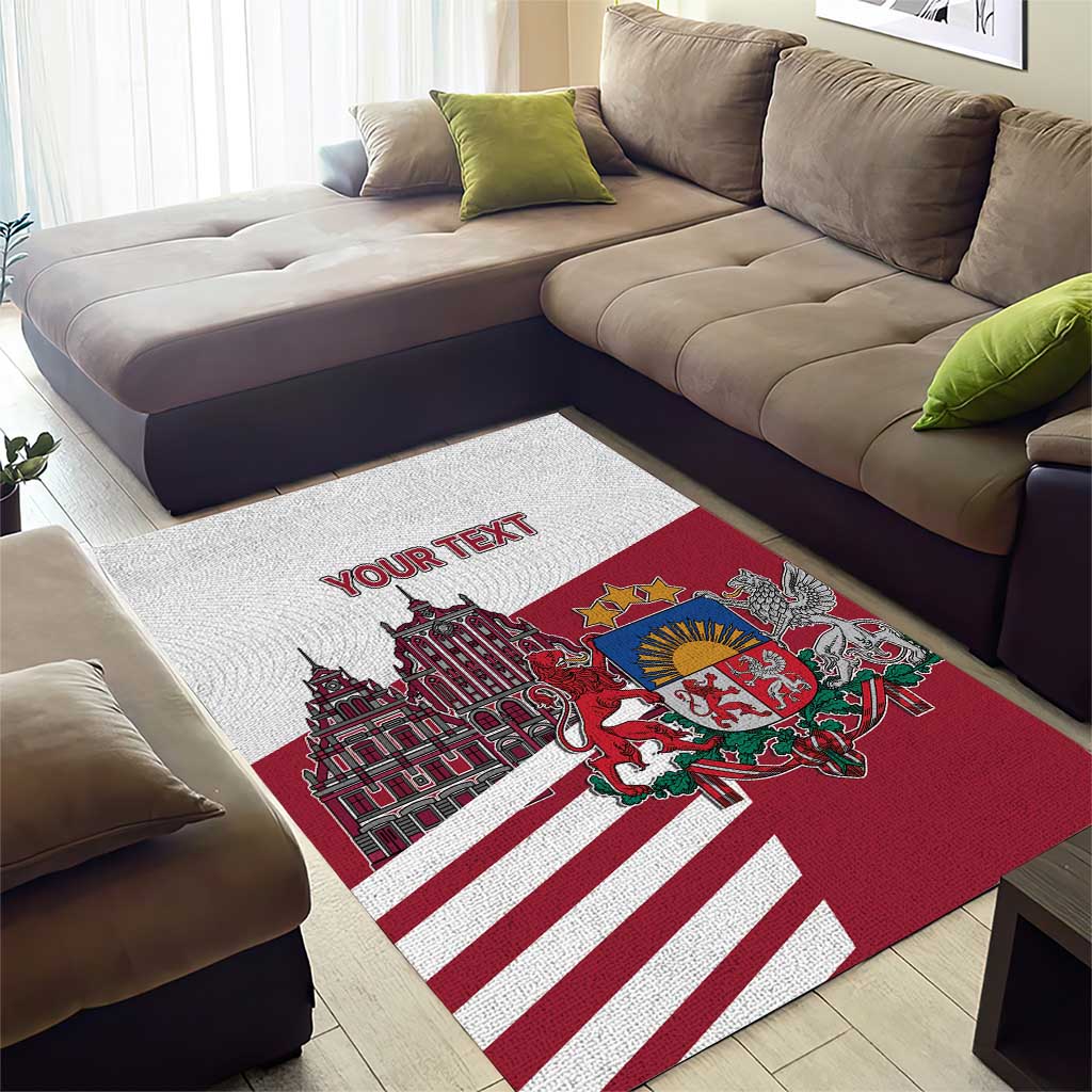 Personalized Riga Town Hall Square Latvia Area Rug Coat of Arms