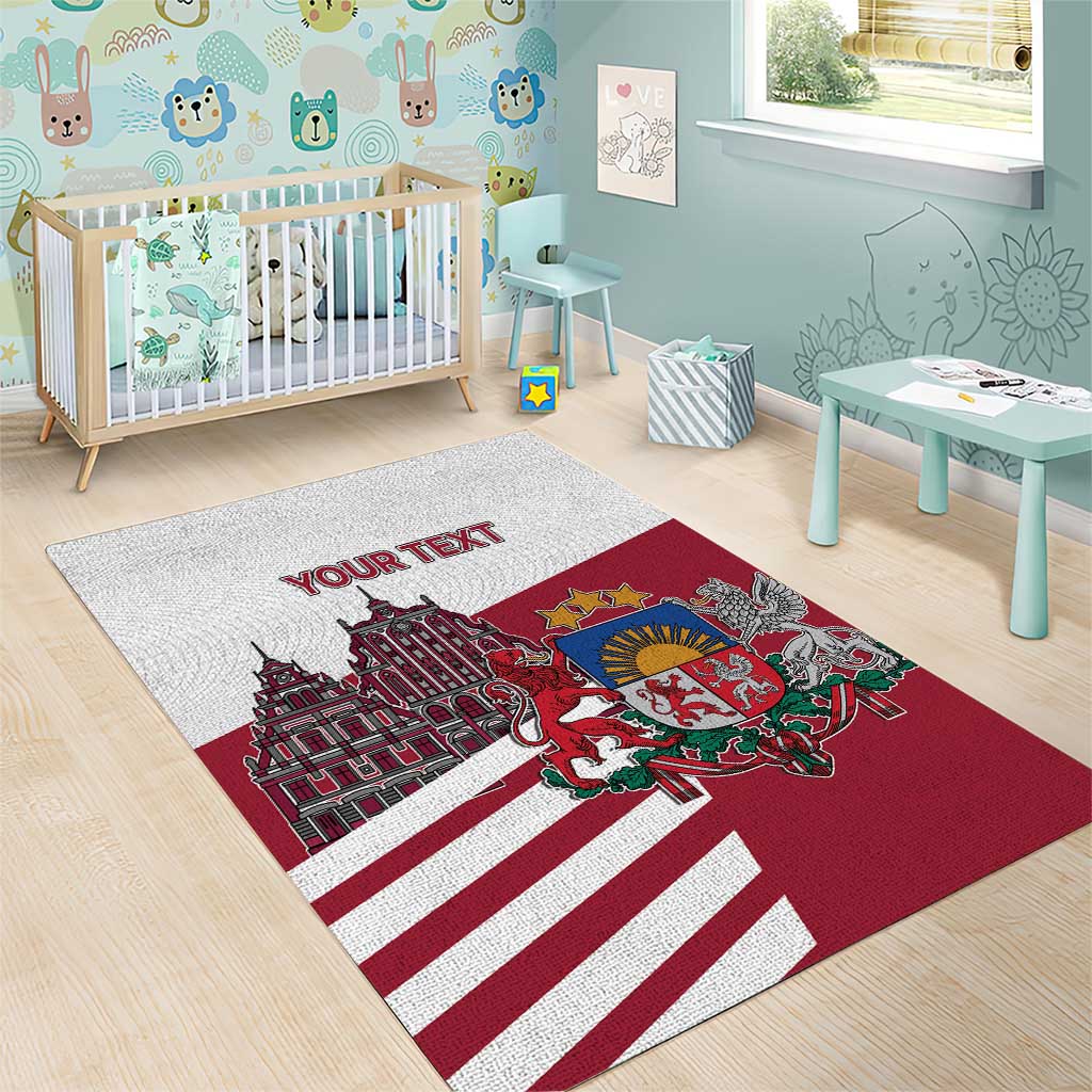 Personalized Riga Town Hall Square Latvia Area Rug Coat of Arms