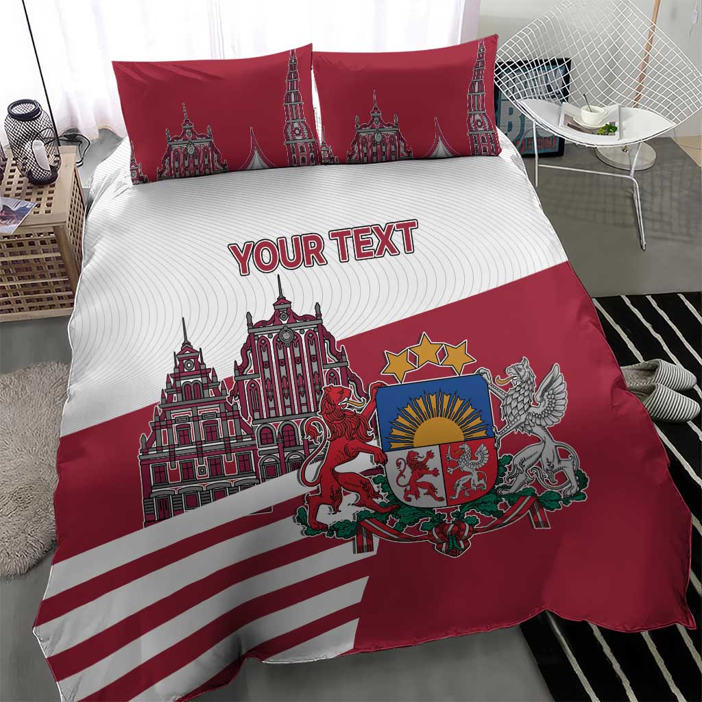 Personalized Riga Town Hall Square Latvia Bedding Set Coat of Arms