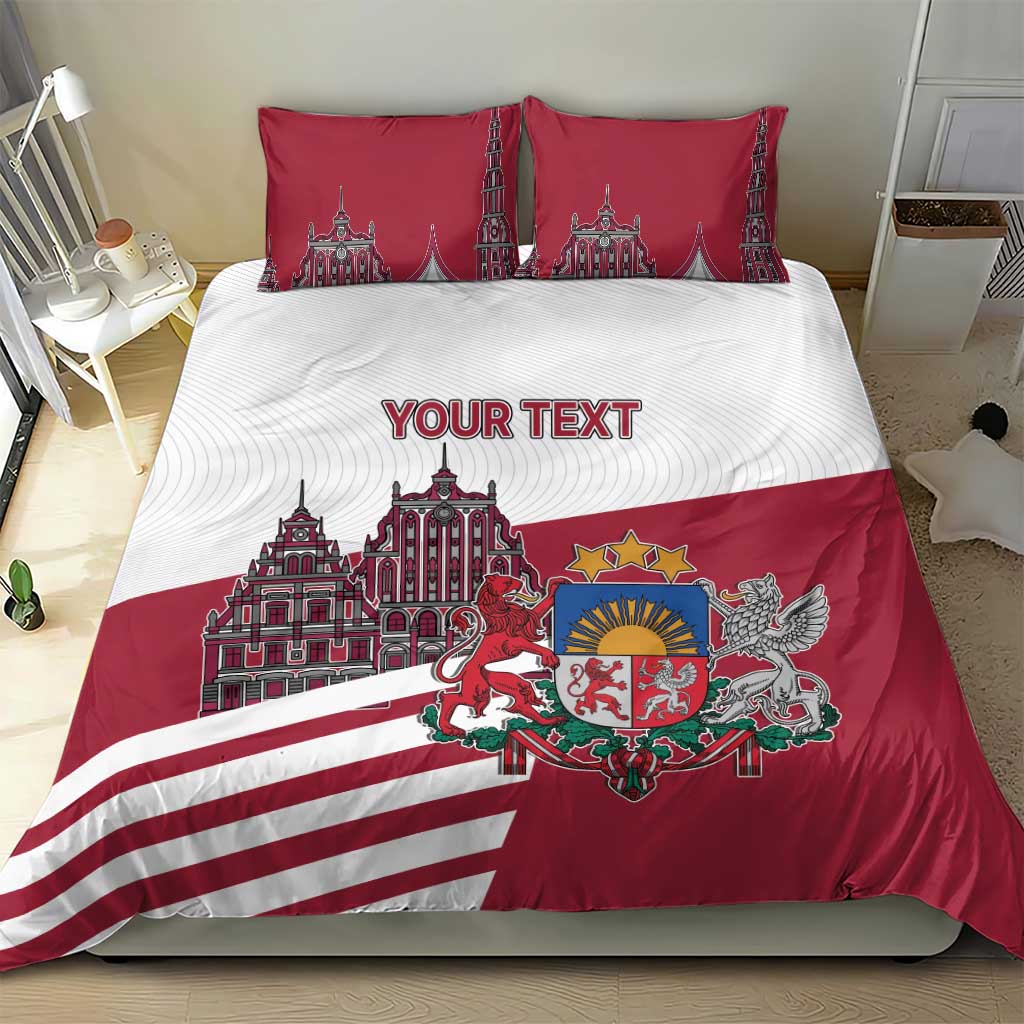 Personalized Riga Town Hall Square Latvia Bedding Set Coat of Arms