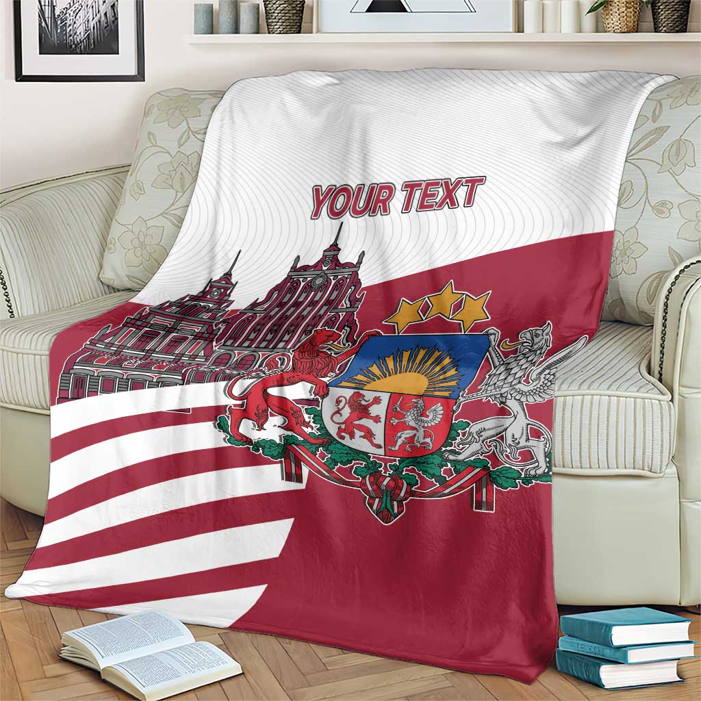 Personalized Riga Town Hall Square Latvia Blanket Coat of Arms