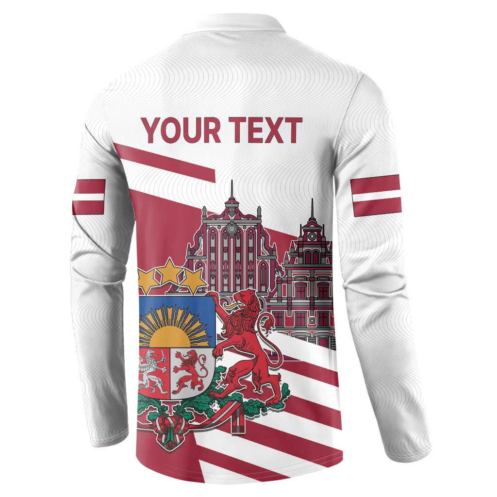 Personalized Riga Town Hall Square Latvia Button Sweatshirt Coat of Arms