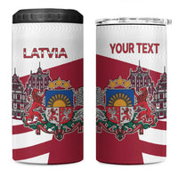 Personalized Riga Town Hall Square Latvia 4 in 1 Can Cooler Tumbler Coat of Arms