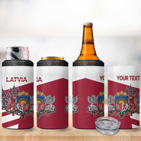 Personalized Riga Town Hall Square Latvia 4 in 1 Can Cooler Tumbler Coat of Arms