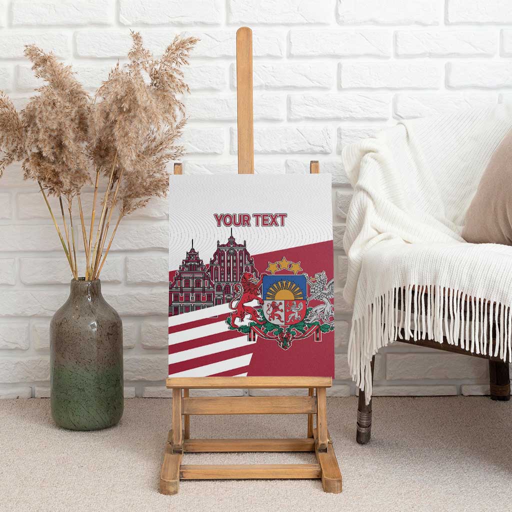 Personalized Riga Town Hall Square Latvia Canvas Wall Art Coat of Arms