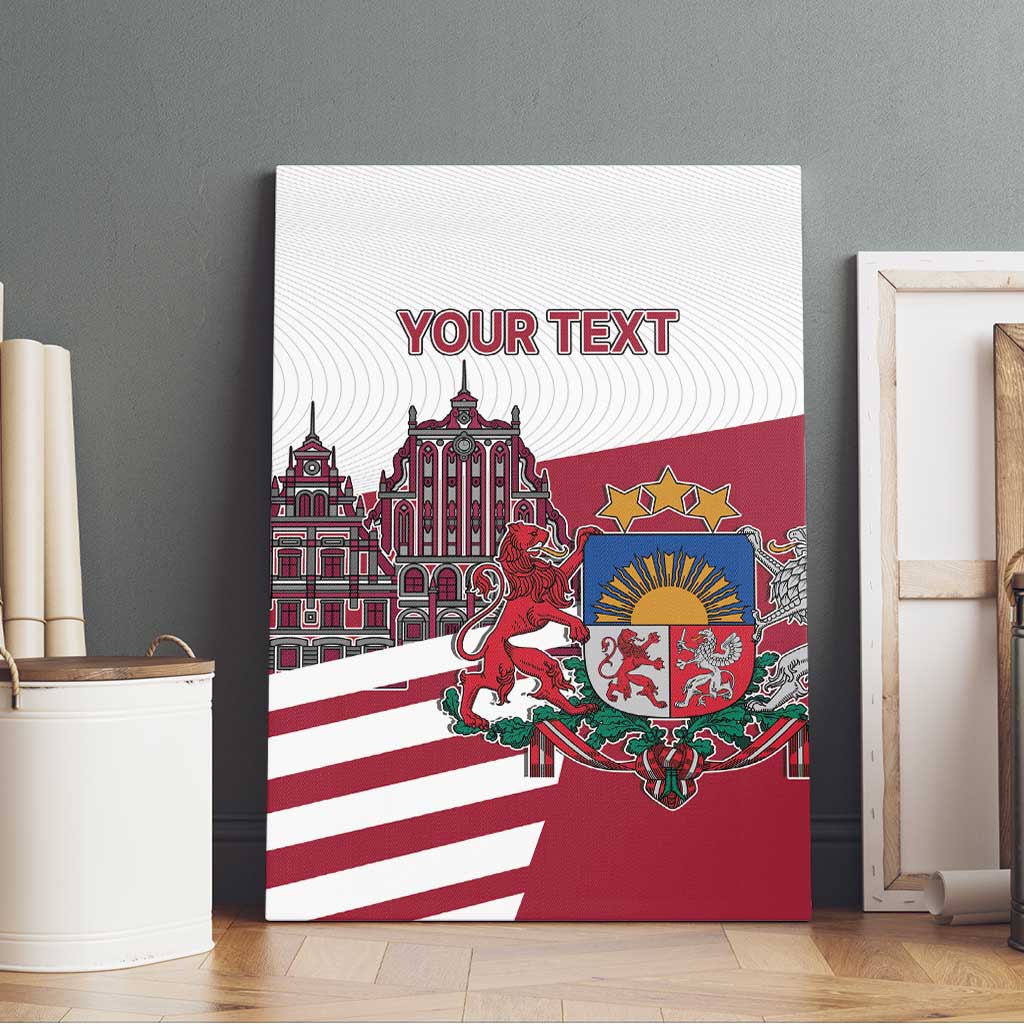 Personalized Riga Town Hall Square Latvia Canvas Wall Art Coat of Arms