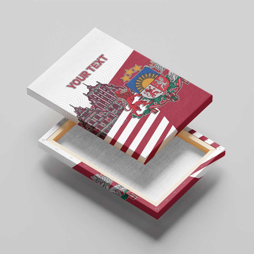 Personalized Riga Town Hall Square Latvia Canvas Wall Art Coat of Arms