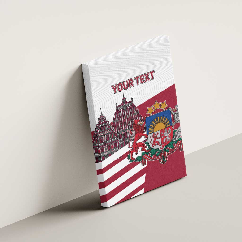 Personalized Riga Town Hall Square Latvia Canvas Wall Art Coat of Arms