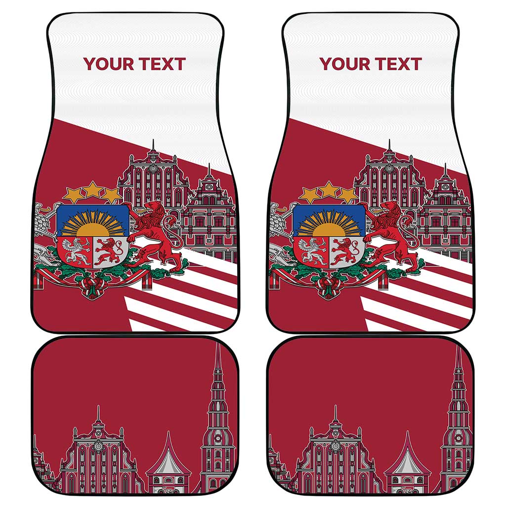 Personalized Riga Town Hall Square Latvia Car Mats Coat of Arms