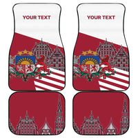 Personalized Riga Town Hall Square Latvia Car Mats Coat of Arms