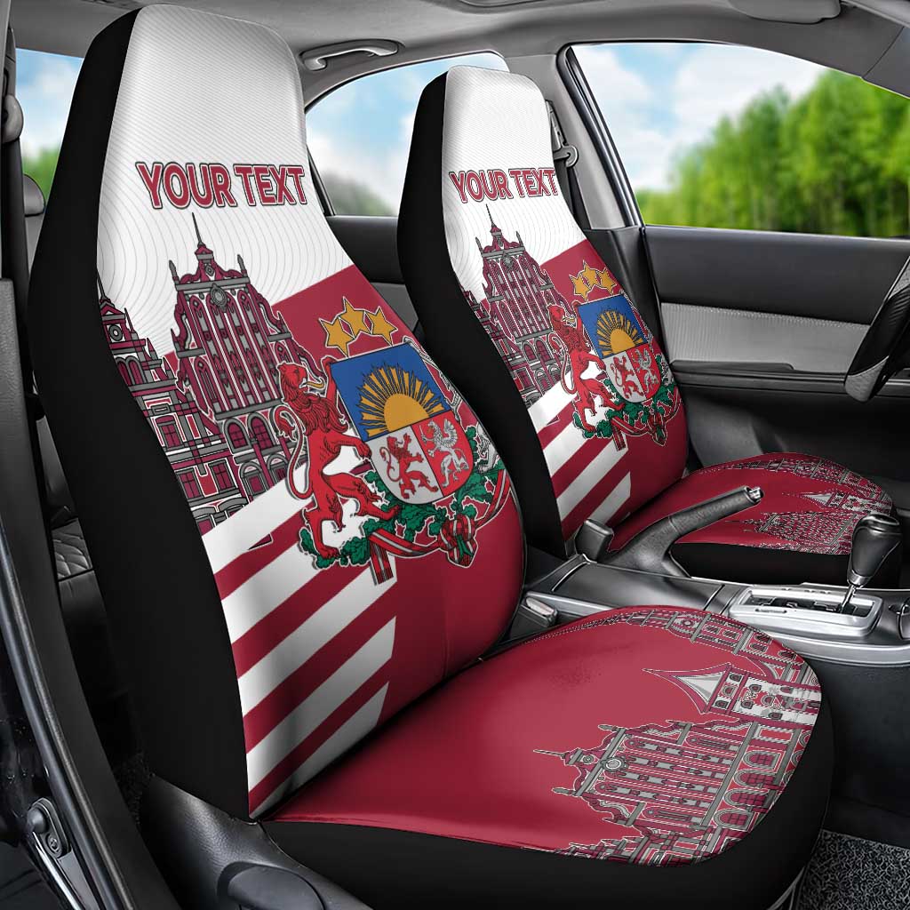 Personalized Riga Town Hall Square Latvia Car Seat Cover Coat of Arms