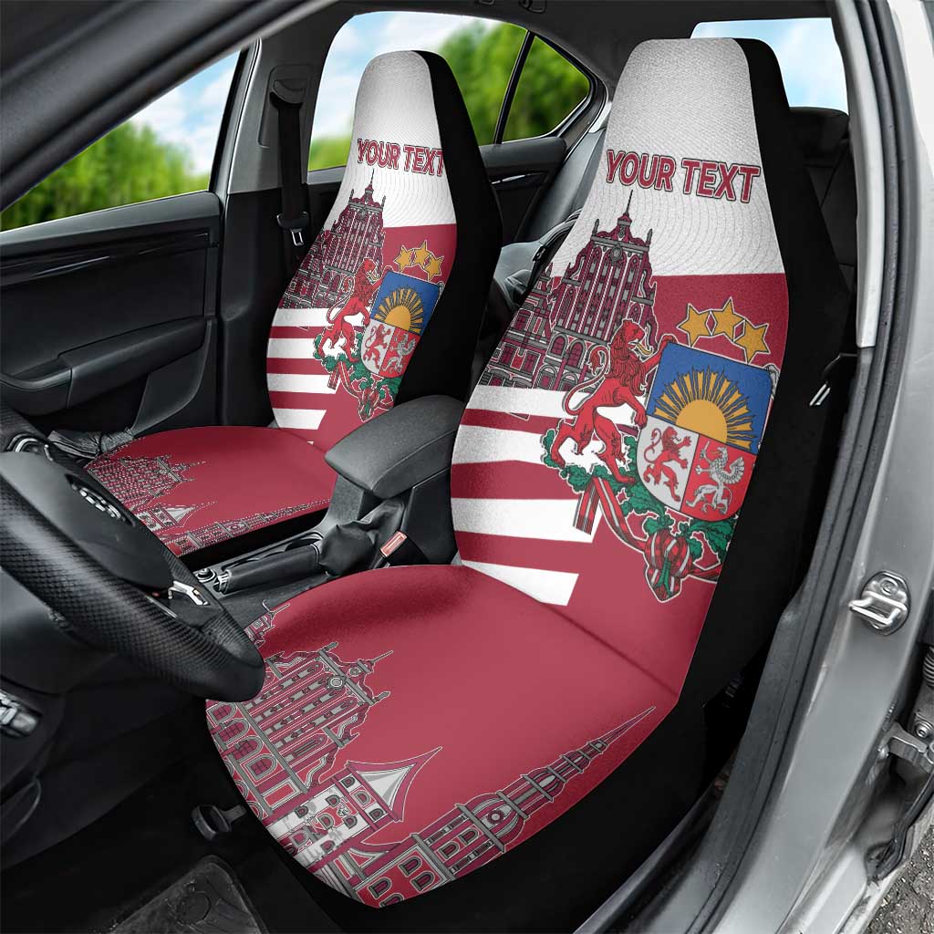 Personalized Riga Town Hall Square Latvia Car Seat Cover Coat of Arms