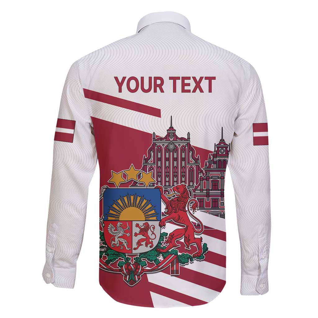 Personalized Riga Town Hall Square Latvia Family Matching Long Sleeve Bodycon Dress and Hawaiian Shirt Coat of Arms