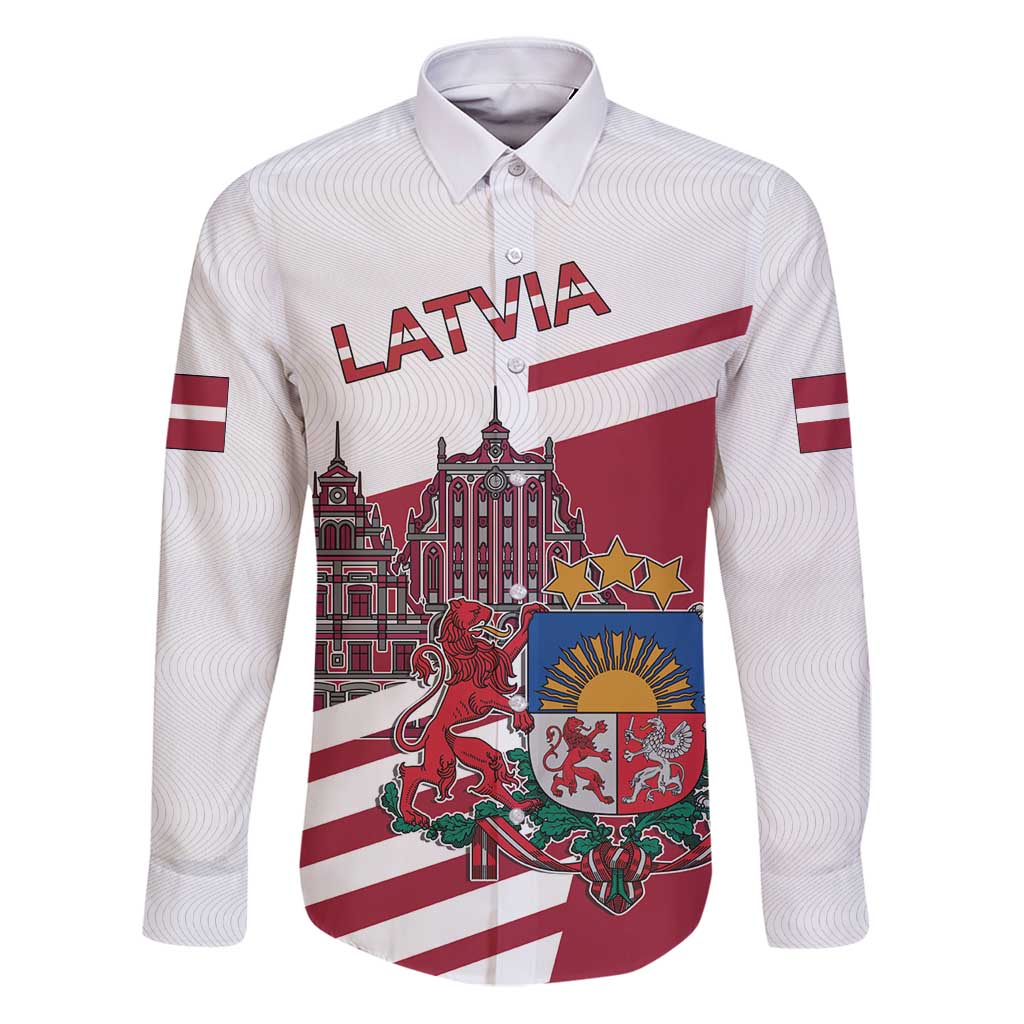 Personalized Riga Town Hall Square Latvia Family Matching Puletasi and Hawaiian Shirt Coat of Arms