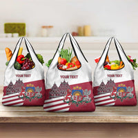 Personalized Riga Town Hall Square Latvia Grocery Bag Coat of Arms