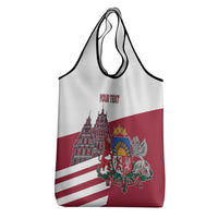 Personalized Riga Town Hall Square Latvia Grocery Bag Coat of Arms