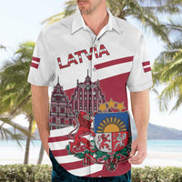 Personalized Riga Town Hall Square Latvia Hawaiian Shirt Coat of Arms