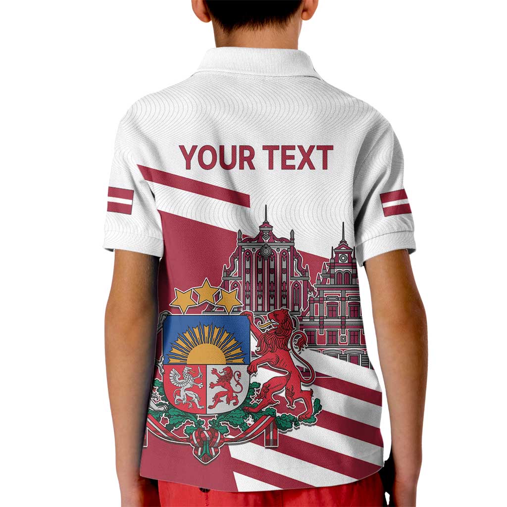 Personalized Riga Town Hall Square Latvia Kid Polo Shirt Coat of Arms