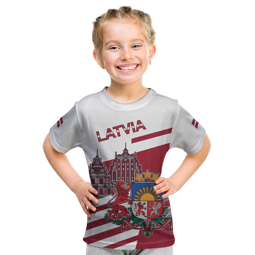 Personalized Riga Town Hall Square Latvia Kid T Shirt Coat of Arms
