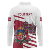 Personalized Riga Town Hall Square Latvia Long Sleeve Polo Shirt Coat of Arms
