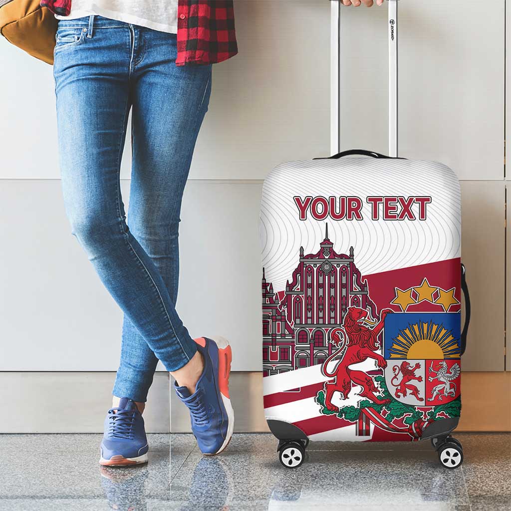 Personalized Riga Town Hall Square Latvia Luggage Cover Coat of Arms