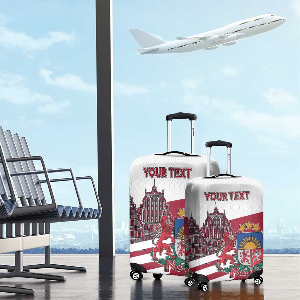 Personalized Riga Town Hall Square Latvia Luggage Cover Coat of Arms