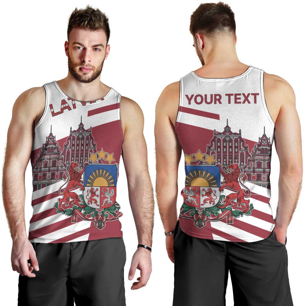 Personalized Riga Town Hall Square Latvia Men Tank Top Coat of Arms