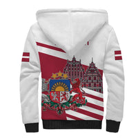 Personalized Riga Town Hall Square Latvia Sherpa Hoodie Coat of Arms