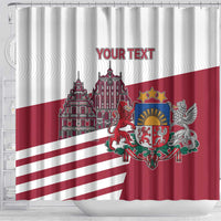 Personalized Riga Town Hall Square Latvia Shower Curtain Coat of Arms
