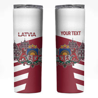 Personalized Riga Town Hall Square Latvia Skinny Tumbler Coat of Arms