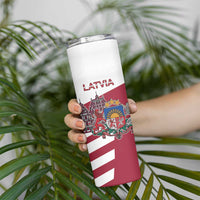 Personalized Riga Town Hall Square Latvia Skinny Tumbler Coat of Arms