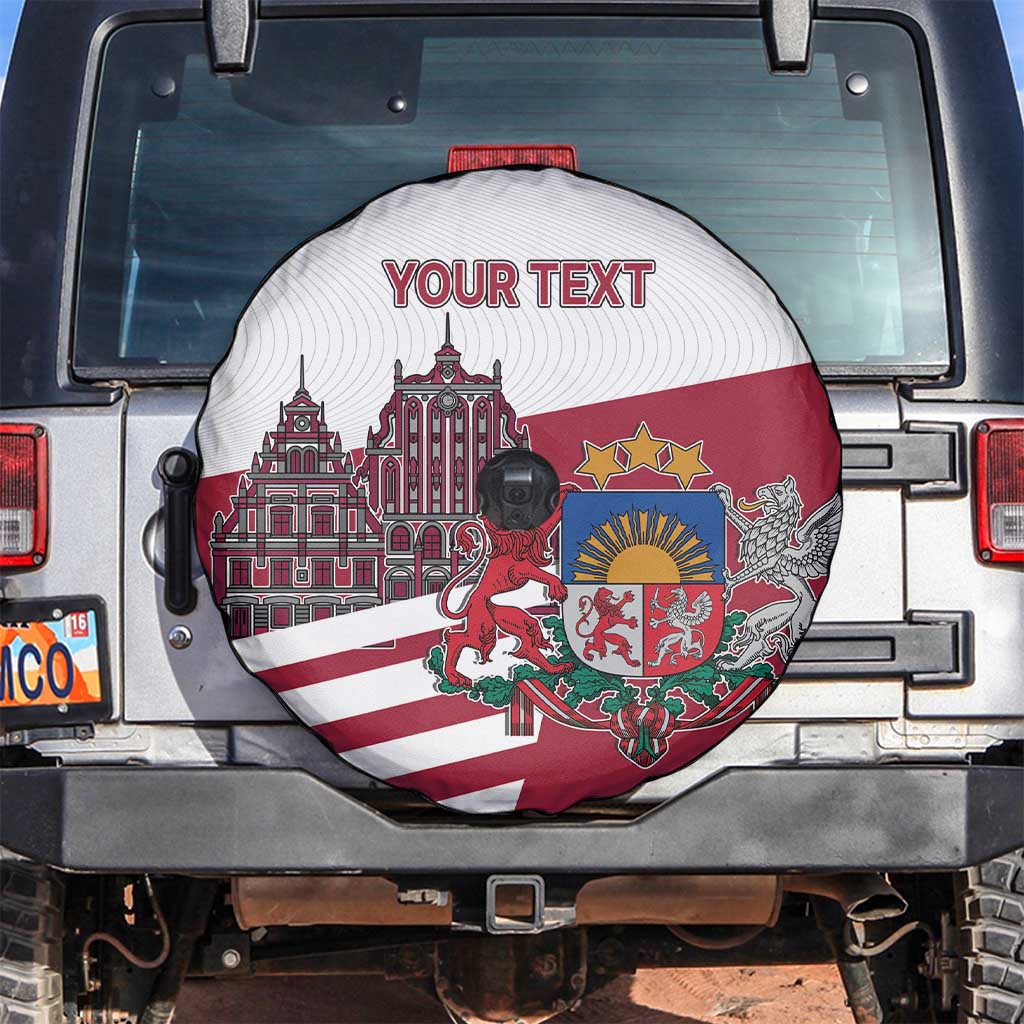 Personalized Riga Town Hall Square Latvia Spare Tire Cover Coat of Arms