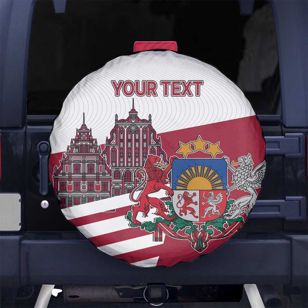 Personalized Riga Town Hall Square Latvia Spare Tire Cover Coat of Arms