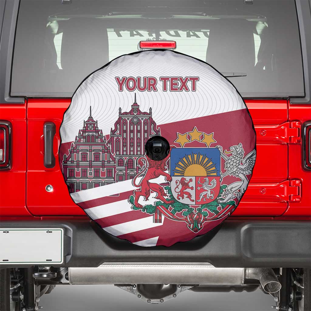 Personalized Riga Town Hall Square Latvia Spare Tire Cover Coat of Arms