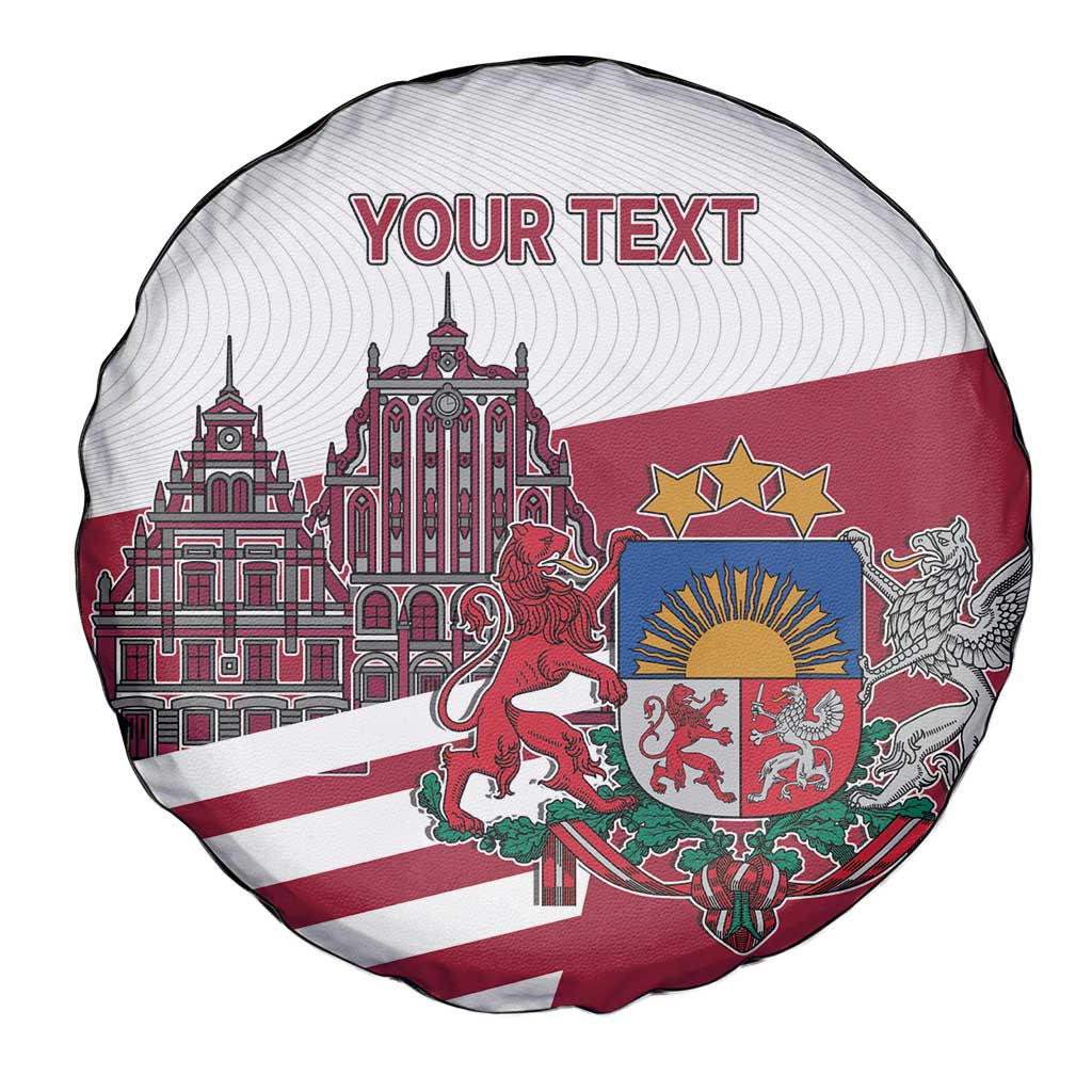 Personalized Riga Town Hall Square Latvia Spare Tire Cover Coat of Arms